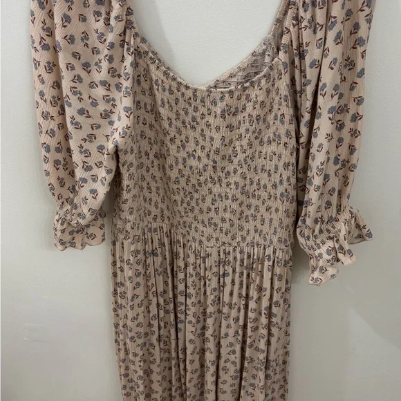 Floral Print Beige Dress - Picture 3 of 3